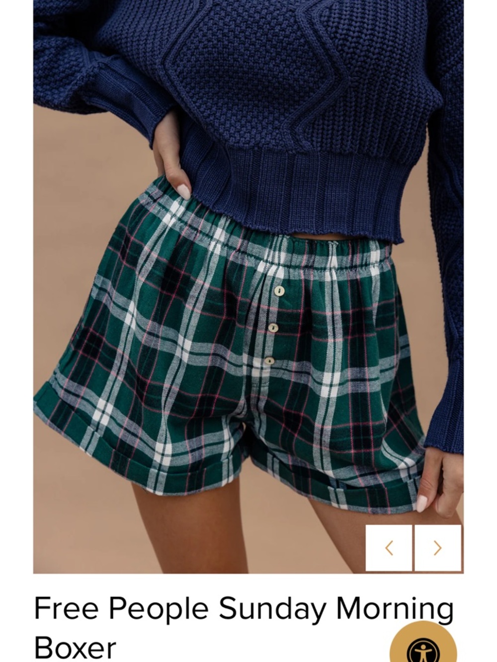 Free People Sunday Morning Boxer. NWT